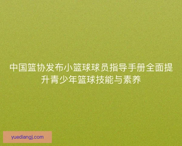 中国篮协发布小篮球球员指导手册全面提升青少年篮球技能与素养 中国篮协发布小篮球球员指导手册全面提升青少年篮球技能与素养