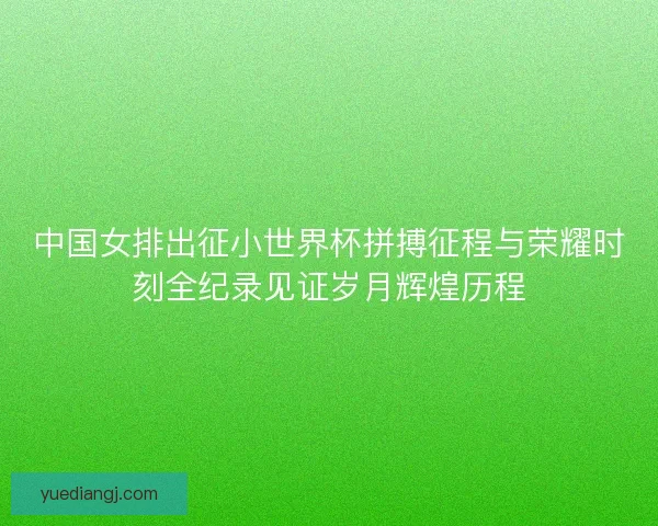 中国女排出征小世界杯拼搏征程与荣耀时刻全纪录见证岁月辉煌历程